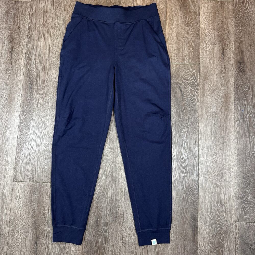 Coolibar Men’s Lumaleo Jogger Pants Small Navy Bamboo Blend UPF 50+ Soft
